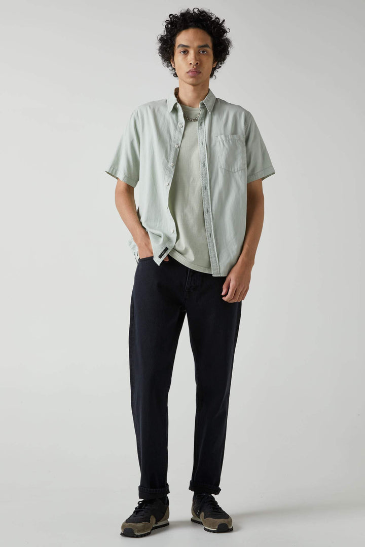 NEUW Mens Everyday HB Short Sleeve Shirt - Washed Organic Sage, MENS SHIRTS, NEUW, Elwood 101