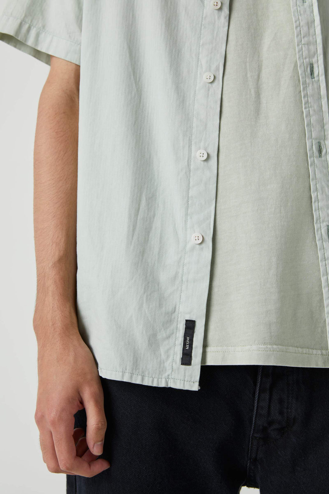 NEUW Mens Everyday HB Short Sleeve Shirt - Washed Organic Sage, MENS SHIRTS, NEUW, Elwood 101