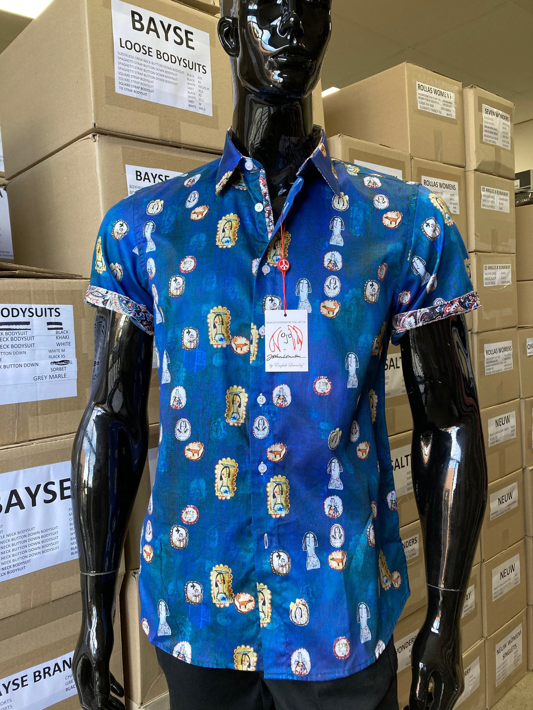 JOHN LENNON Mens Ripley Short Sleeve Shirt - Midnight, MENS SHIRTS, JOHN LENNON, Elwood 101