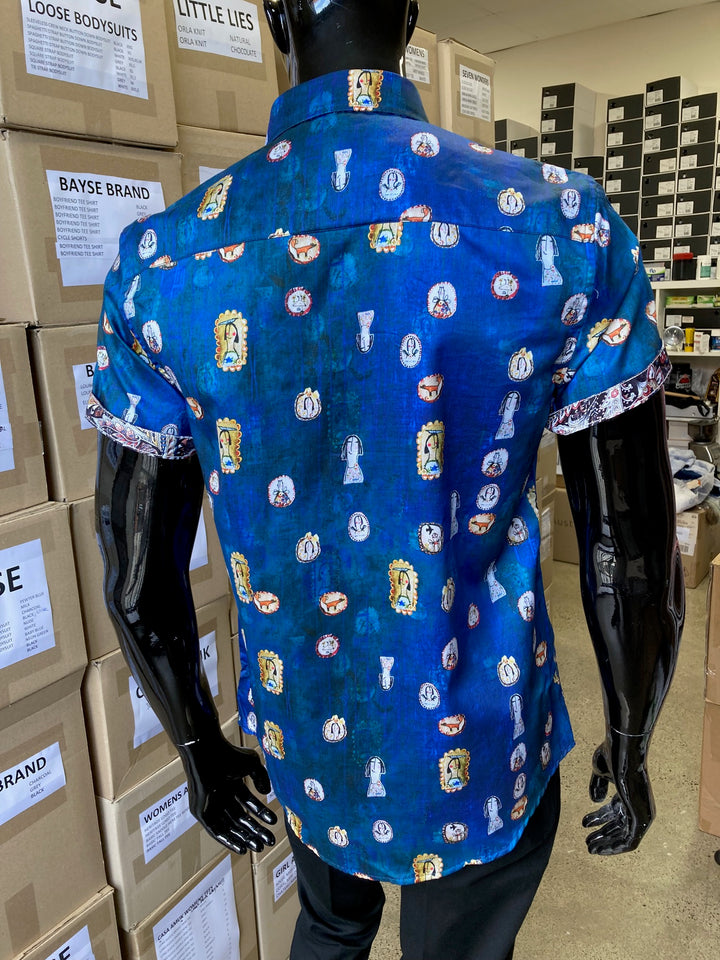 JOHN LENNON Mens Ripley Short Sleeve Shirt - Midnight, MENS SHIRTS, JOHN LENNON, Elwood 101