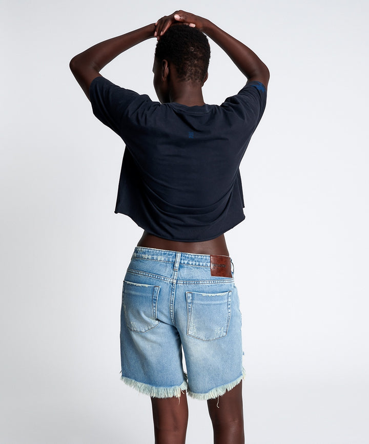 ONE TEASPOON Womens Hendrixe Stevies Long Boyfriend Denim Shorts, WOMENS SHORTS, OneTeaspoon, Elwood 101