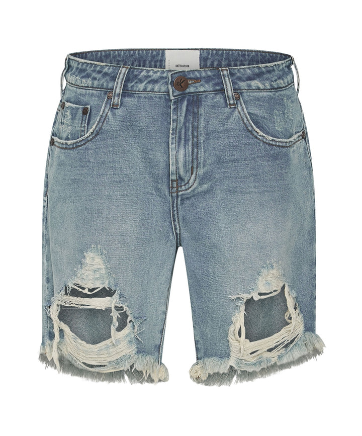 ONE TEASPOON Womens Hendrixe Stevies Long Boyfriend Denim Shorts, WOMENS SHORTS, OneTeaspoon, Elwood 101