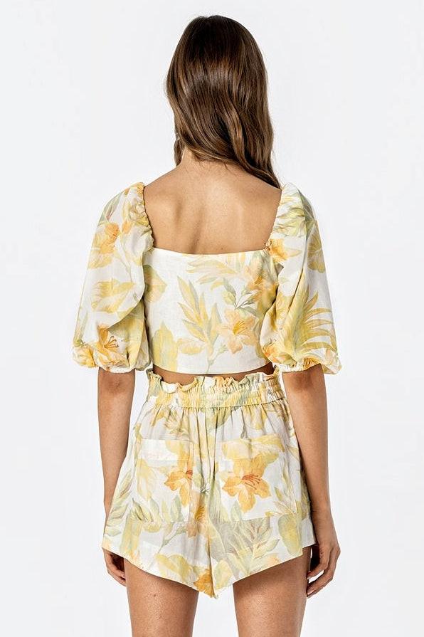 LE SALTY Womens Jerry Tie Crop - Citrus, WOMENS TOPS & SHIRTS, LE SALTY, Elwood 101