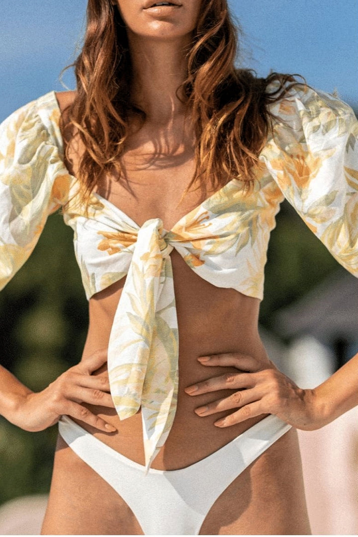LE SALTY Womens Jerry Tie Crop - Citrus, WOMENS TOPS & SHIRTS, LE SALTY, Elwood 101