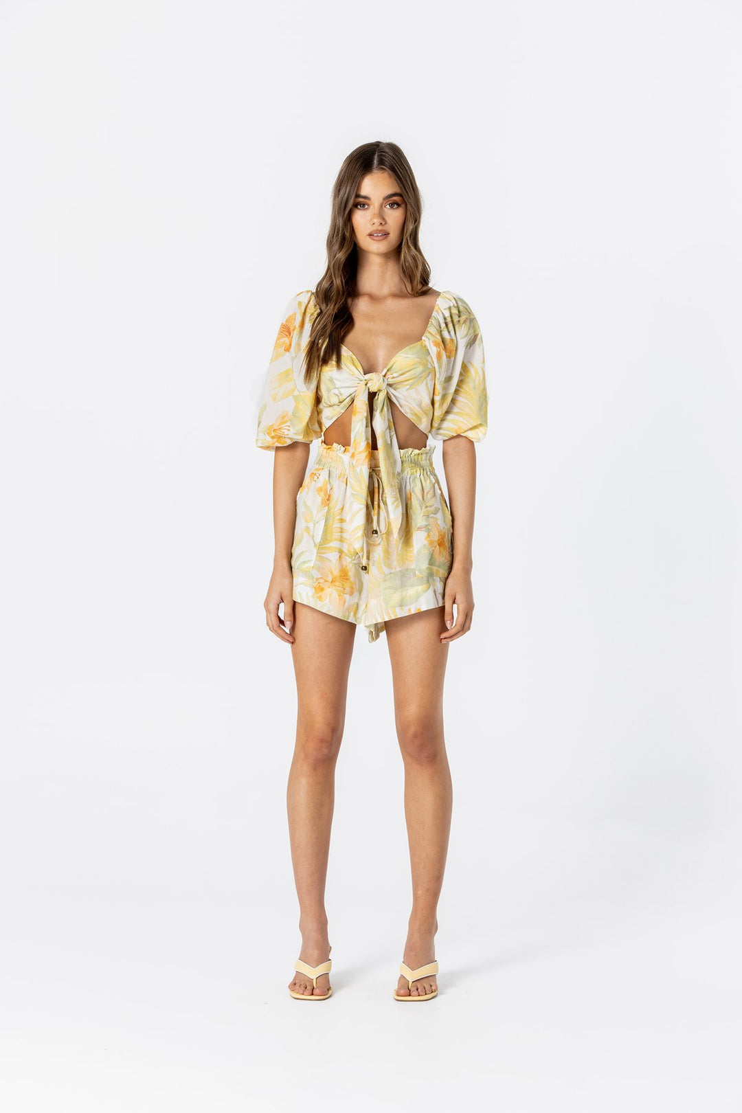 LE SALTY Womens Jerry Tie Crop - Citrus, WOMENS TOPS & SHIRTS, LE SALTY, Elwood 101