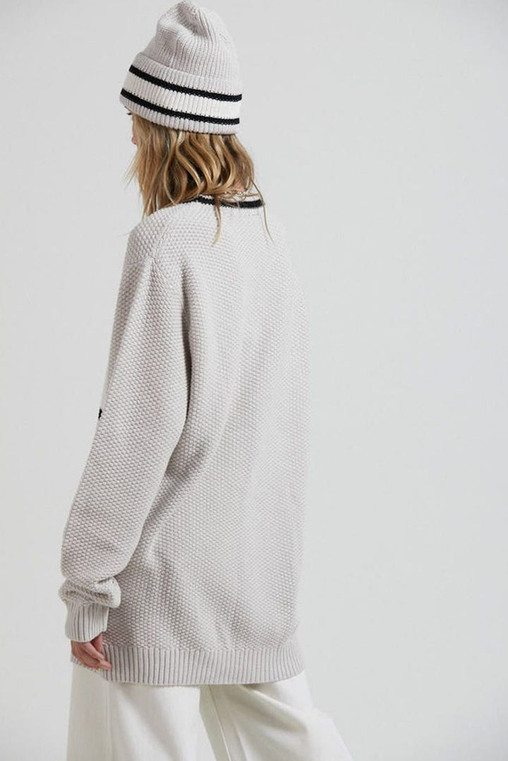 AFENDS MENS Campbell - Unisex Recycled Knit Crew - Glacier, MENS KNITS & SWEATERS, AFENDS, Elwood 101