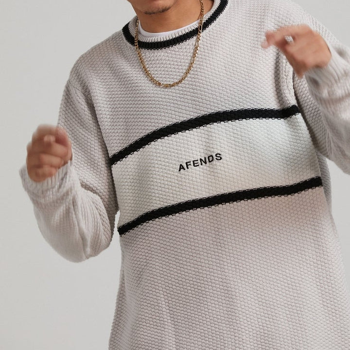 AFENDS MENS Campbell - Unisex Recycled Knit Crew - Glacier, MENS KNITS & SWEATERS, AFENDS, Elwood 101