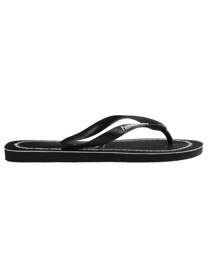 HAVAIANAS Top Print Goodvibez (Barbed Wire) Thongs - Black/White Male, MENS HAVAIANAS & THONGS, HAVAIANAS, Elwood 101