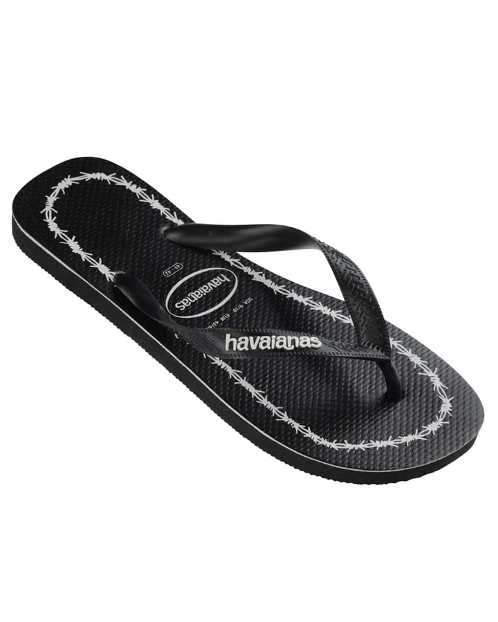 HAVAIANAS Top Print Goodvibez (Barbed Wire) Thongs - Black/White Male, MENS HAVAIANAS & THONGS, HAVAIANAS, Elwood 101