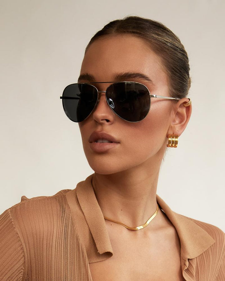 BANBE EYEWEAR Womens The Campbell Sunglasses - Silver /Smoke, SUNGLASSES UNISEX, BANBE, Elwood 101
