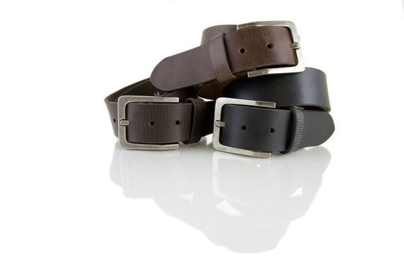 Loop Leather Co MENS BILLY BASICS  LEATHER BELT CHOCOLATE, MENS BELTS, LOOP, Elwood 101