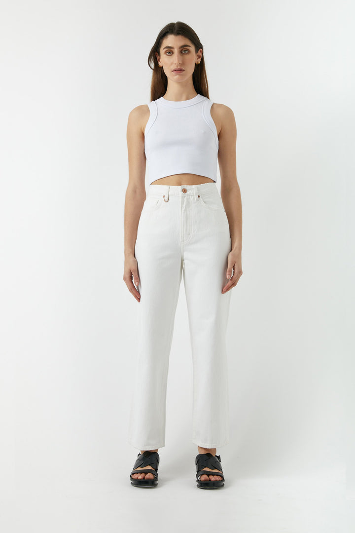 NEUW Womens Jonesy Crop Top - White, WOMENS TEES & TANKS, NEUW, Elwood 101