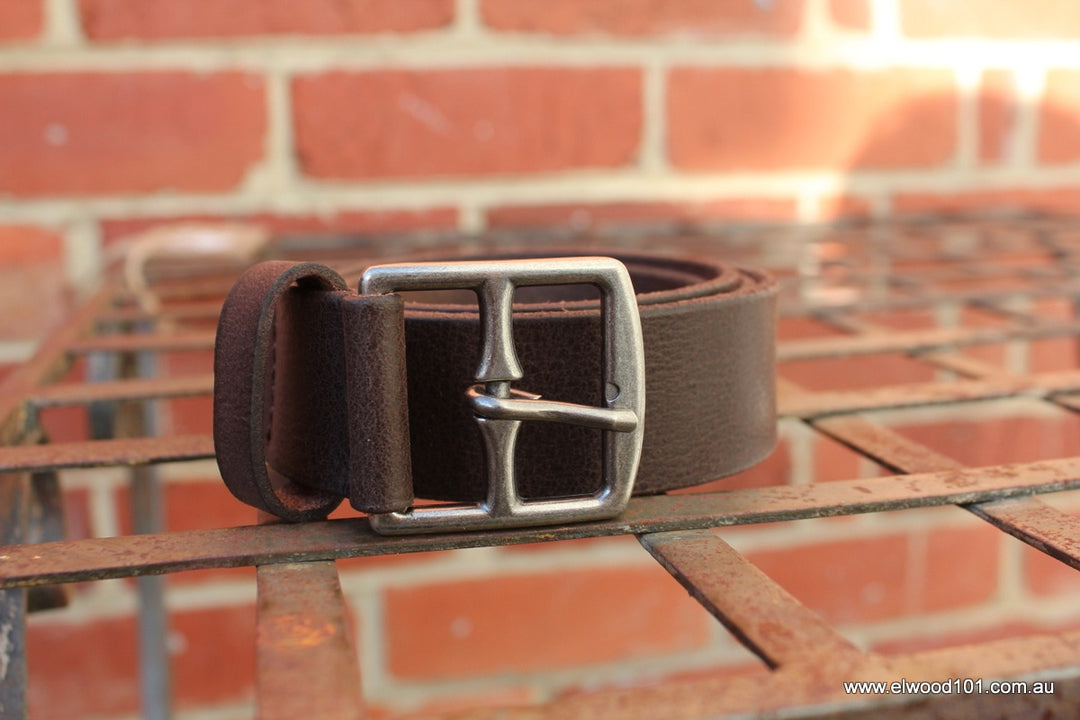 Loop Leather Co MENS STATE ROUTE LEATHER BELT CHOCOLATE, MENS BELTS, LOOP, Elwood 101