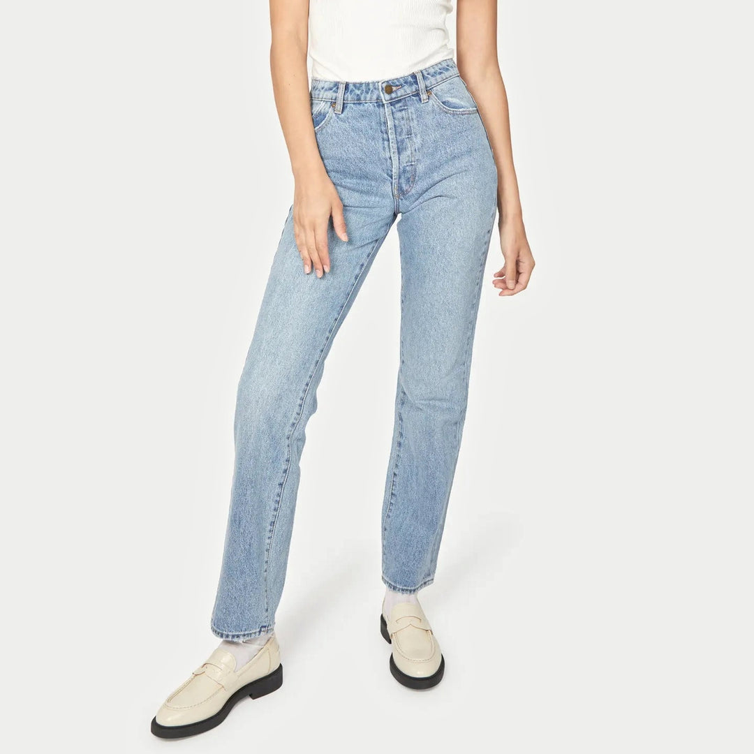 ROLLAS  Womens Classic Straight Jeans 90's Blue, WOMENS DENIM, ROLLAS, Elwood 101