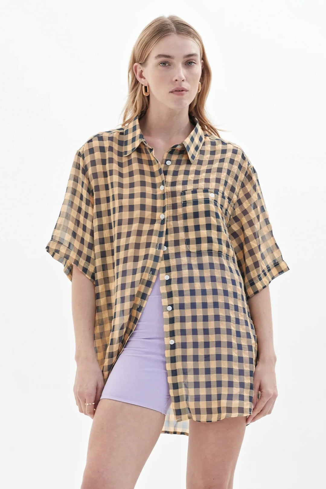 BLANCA Womens Fennie Dress Yellow Gingham