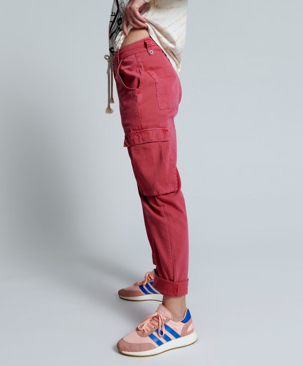OneTeaspoon Womens Red Envy Cargo Safari Mid Waist Relaxed Pant - Red Envy, WOMENS DENIM, OneTeaspoon, Elwood 101