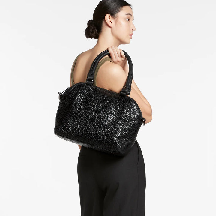 Status Anxiety WOMENS FORCE OF BEING LEATHER BAG - BLACK BUBBLE, WOMENS BAGS & CLUTCHES, STATUS ANXIETY, Elwood 101
