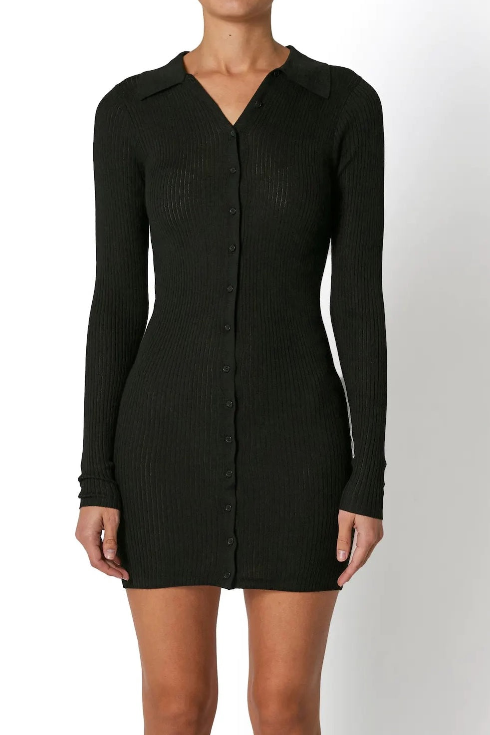 ROLLAS Womens Caroline Knit Mini Dress Black, WOMENS DRESSES, ROLLAS, Elwood 101