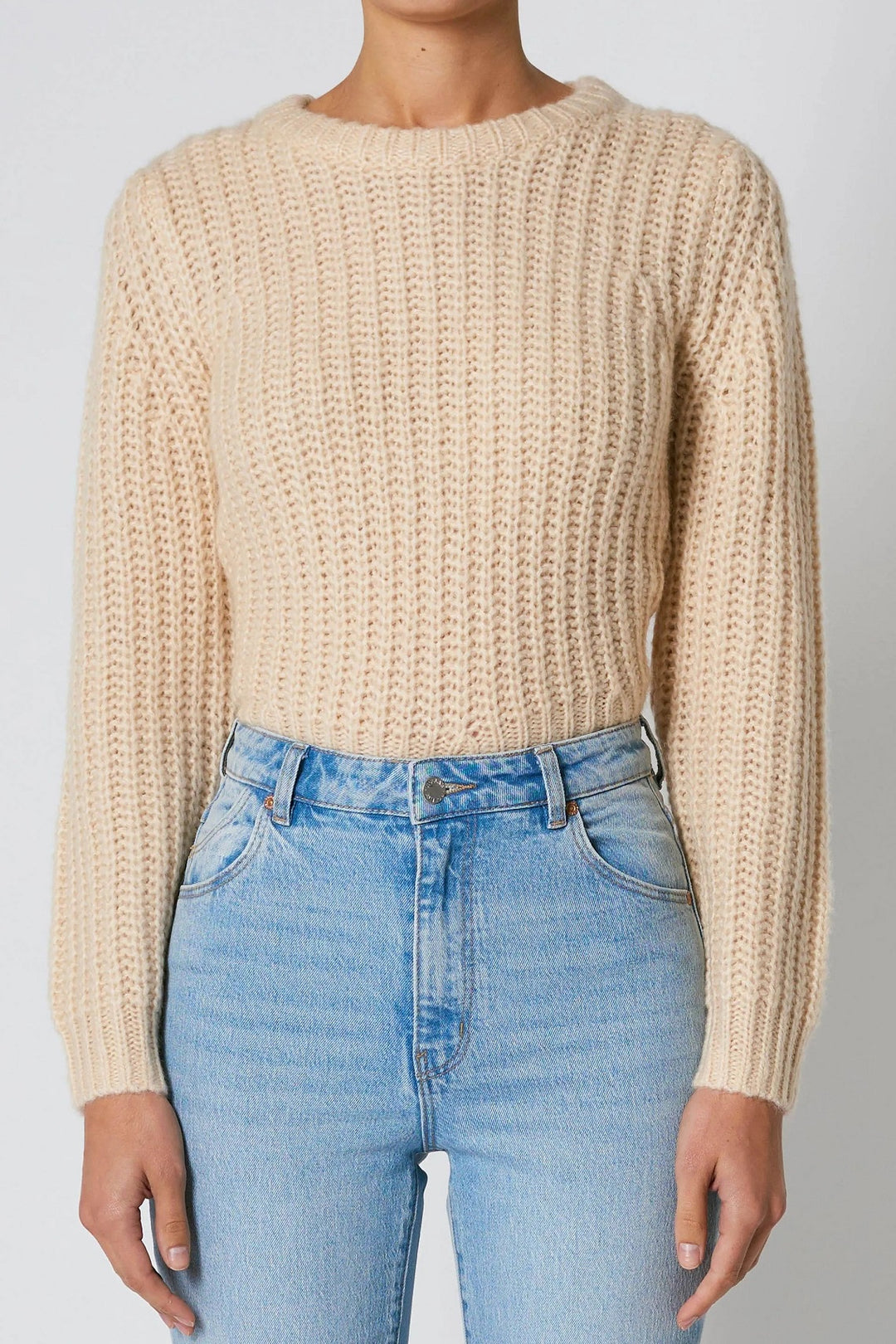 ROLLAS Womens Fluffy Sailor Sweater Cream, WOMENS KNITS & SWEATERS, ROLLAS, Elwood 101