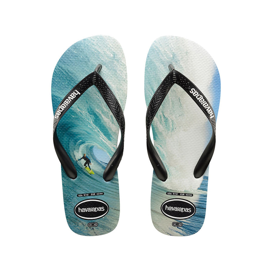Havaianas PHOTO PRINT (THE RIGHT) BLACK/BLACK/BLUE MALE, MENS HAVAIANAS & THONGS, HAVAIANAS, Elwood 101