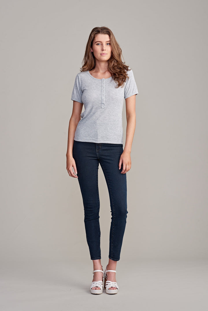 Rollas WOMENS GRANDPA MILLER TEE GREY MARLE, WOMENS TEES & TANKS, ROLLAS, Elwood 101