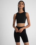 Bayse Brand WOMENS ELOUISE CREW CROP TANK - BLACK, WOMENS TEES & TANKS, BAYSE BRAND, Elwood 101