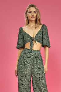MinkPink NEHA PUFF SLEEVE CROP - Multi Leopard, WOMENS TOPS & SHIRTS, MINKPINK, Elwood 101