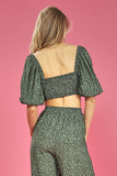 MinkPink NEHA PUFF SLEEVE CROP - Multi Leopard, WOMENS TOPS & SHIRTS, MINKPINK, Elwood 101