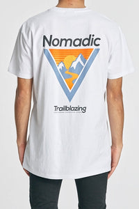 Nomadic Paradise MENS TRAILBLAZING STANDARD TEE - WHITE, MENS TEE SHIRTS, NOMADIC PARADISE, Elwood 101