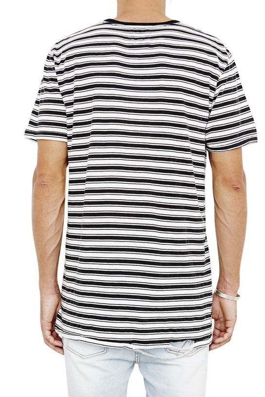 The People Vs MENS 1CM STRIPE TEE BLACK & WHITE, MENS TEE SHIRTS, THE PEOPLE VS, Elwood 101
