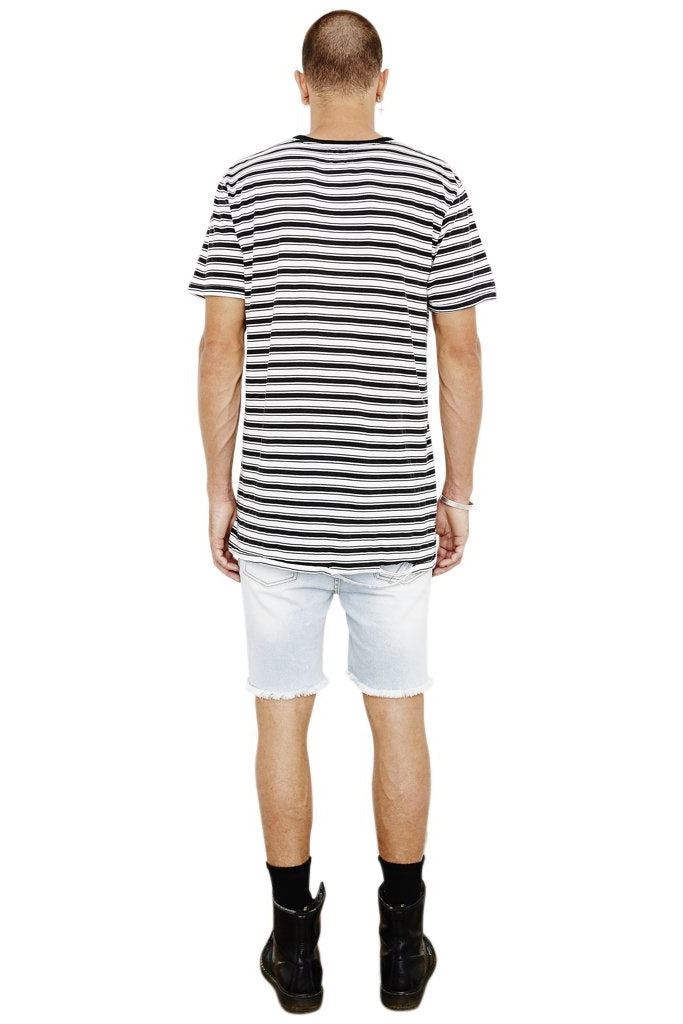 The People Vs MENS 1CM STRIPE TEE BLACK & WHITE, MENS TEE SHIRTS, THE PEOPLE VS, Elwood 101