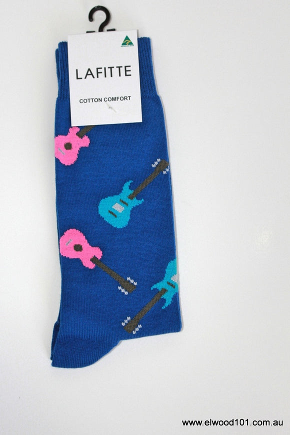 Lafitte GUITARS FUN SOCKS ROYAL BLUE, SOCKS, LAFITTE, Elwood 101