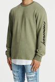 Kiss Chacey MENS RUMBLE LAYERED HEM SWEATER - PIGMENT KHAKI, MENS KNITS & SWEATERS, KISS CHACEY, Elwood 101