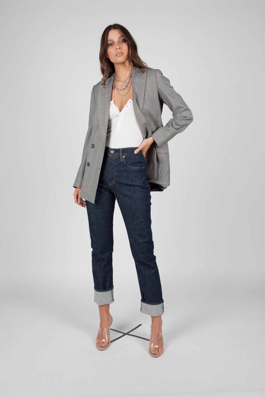 Bayse Brand SPAGHETTI STRAP BUTTON DOWN BODYSUIT WHITE, WOMENS BODYSUITS, BAYSE BRAND, Elwood 101