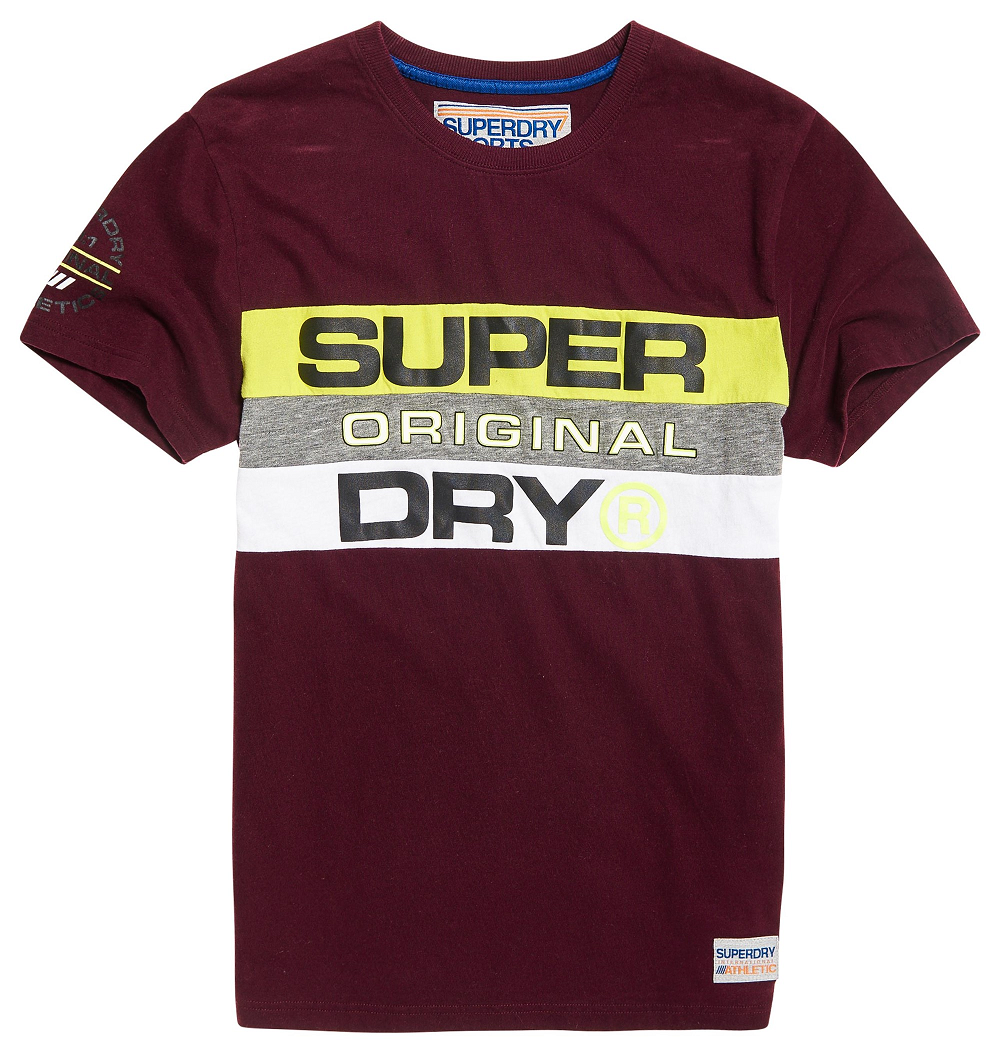 Superdry MENS TROPHY PANEL TEE WINERY, MENS TEE SHIRTS, SUPERDRY, Elwood 101