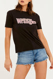 Wrangler Womens Hilton Logo Tee - Worn Black, WOMENS TEES & TANKS, WRANGLER, Elwood 101