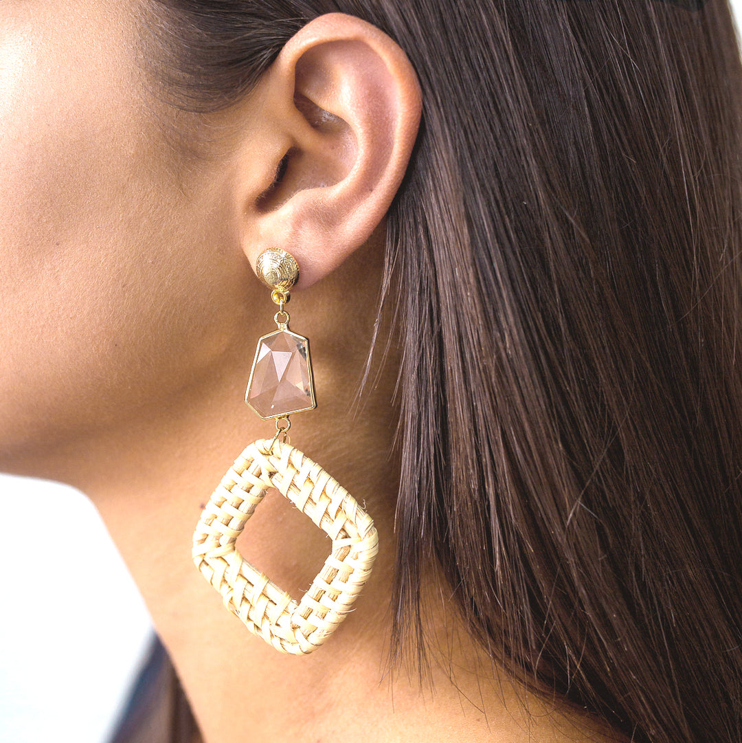Jolie & Deen RAFFIA CRYSTAL EARRINGS GOLD...FREE POSTAGE Details Below, WOMENS JEWELLERY, JOLIE & DEEN, Elwood 101