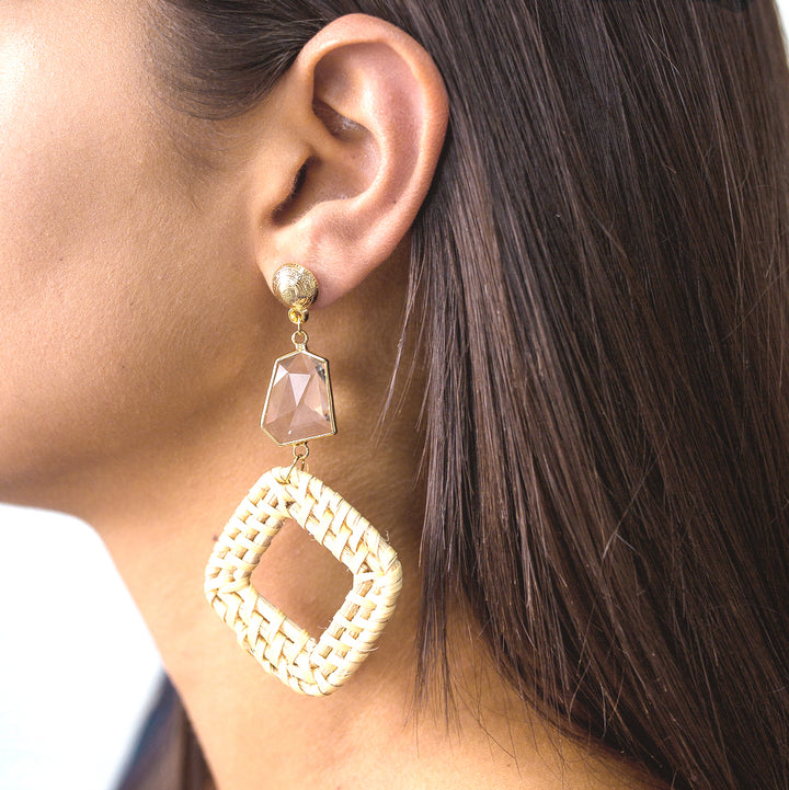 Jolie & Deen RAFFIA CRYSTAL EARRINGS GOLD...FREE POSTAGE Details Below, WOMENS JEWELLERY, JOLIE & DEEN, Elwood 101
