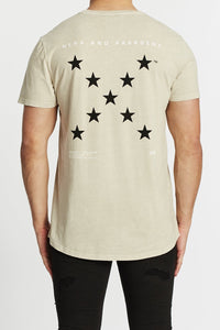 Nena Pasadena MENS ALL THE STARS SCOOP BACK TEE - ACID SAND, MENS TEE SHIRTS, NENA PASADENA, Elwood 101