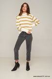 Rue Stiic DAYTONA KNIT JUMPER GOLD /OFF WHITE/SAND STRIPE, WOMENS KNITS & SWEATERS, RUE STIIC, Elwood 101