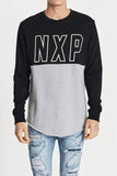 Nena & Pasadena MENS OUTNUMBERED DUAL CURVED HEM SWEATER - JET BLACK, MENS KNITS & SWEATERS, NENA PASADENA, Elwood 101