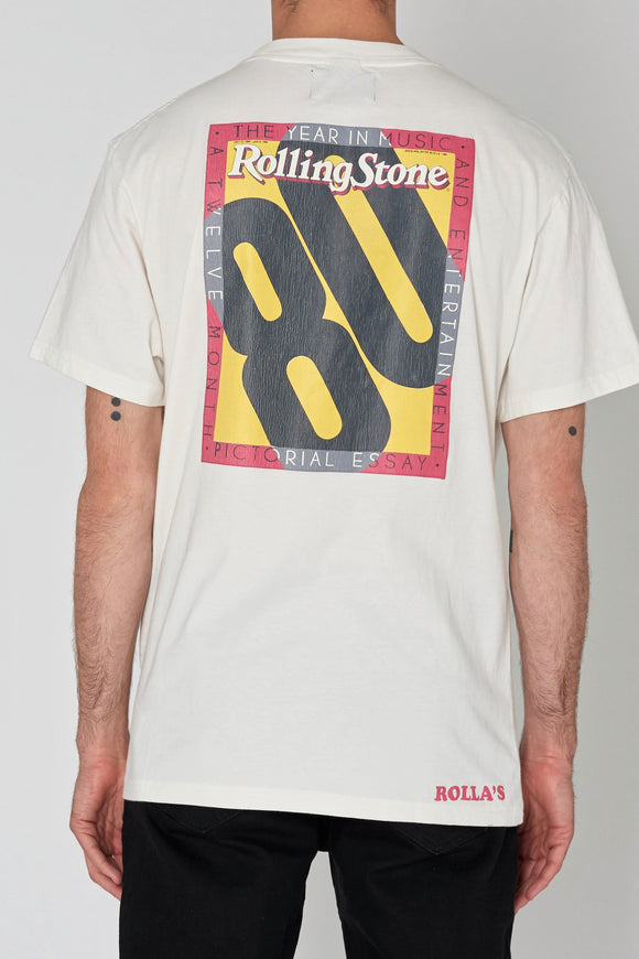 ROLLAS Mens Rolling Stone 80 Cover Tee - Vintage White, MENS TEE SHIRTS, ROLLAS, Elwood 101