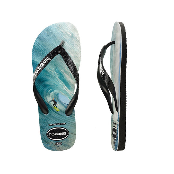 Havaianas PHOTO PRINT (THE RIGHT) BLACK/BLACK/BLUE MALE, MENS HAVAIANAS & THONGS, HAVAIANAS, Elwood 101