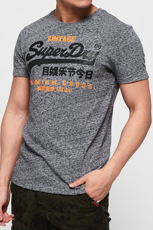 Superdry MENS PREMIUM GOODS DUO TEE FLINT GREY GRIT, MENS TEE SHIRTS, SUPERDRY, Elwood 101