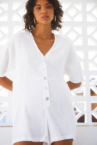 Sundays The Label WOMENS ZEPHIE PLAYSUIT - WHITE, WOMENS PLAYSUITS & ROMPERS, SNDYS, Elwood 101