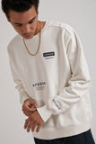 AFENDS MENS Maximum - Unisex Organic Crew Neck Jumper - Off White, MENS KNITS & SWEATERS, AFENDS, Elwood 101