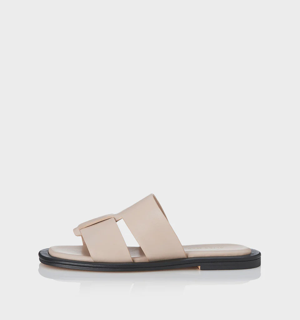 ALIAS MAE Womens Kerryn Slides - Cream Leather, WOMENS SHOES, ALIAS MAE, Elwood 101