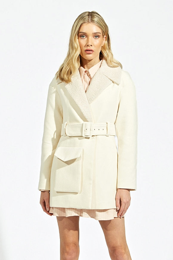 ALICE McCALL Womens Girls On Film Coat Cream Elwood 101