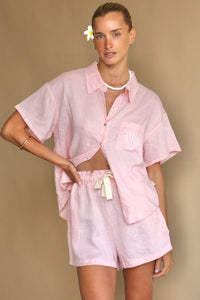ARAMINTA JAMES Womens Cove Linen Shirt Set - Dusty Rose, WOMENS TOPS & SHIRTS, ARAMINTA JAMES, Elwood 101