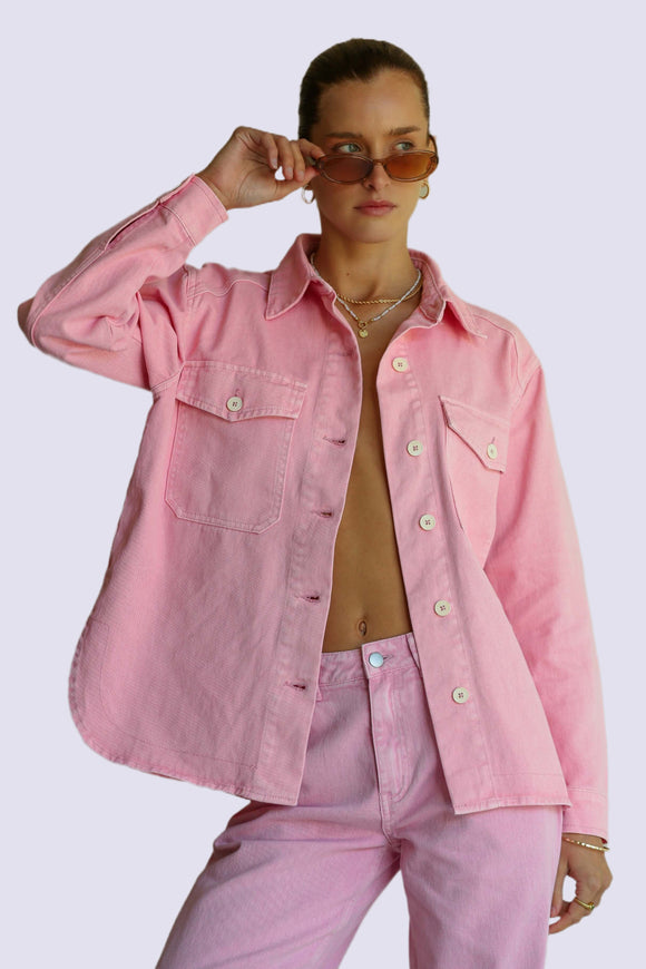 ARAMINTA JAMES Womens Merci Denim Shacket - Peony, WOMENS TOPS & SHIRTS, ARAMINTA JAMES, Elwood 101